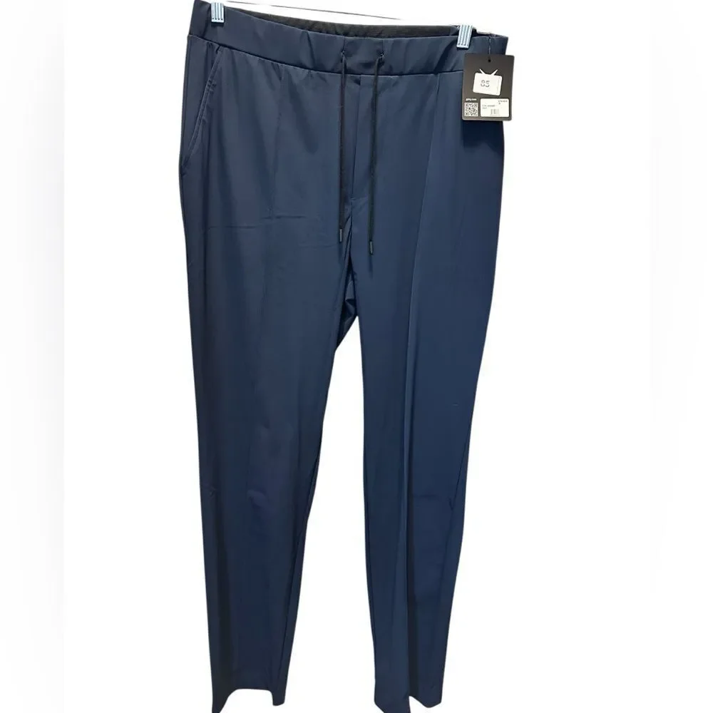 NWT GSTQ Men's Navy Flex Jogger Pants Elastic Waist Drawstring Pockets - Size 36